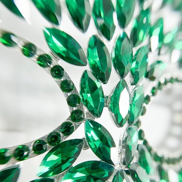 Handmade masquerade mask, Green crystal mask, Wedding party mask Masquerade mask - Picture 6 of 8